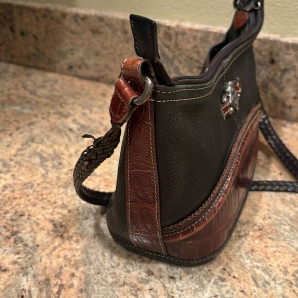 Brighton woman's leather purse. The leather are brown and black - Picture 7 of 16